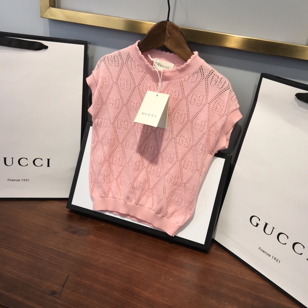2021 Spring-Specific Knit Shirt Collection: Classic GG Letter Design, Soft and Comfy, Pink Option. - 图片 3