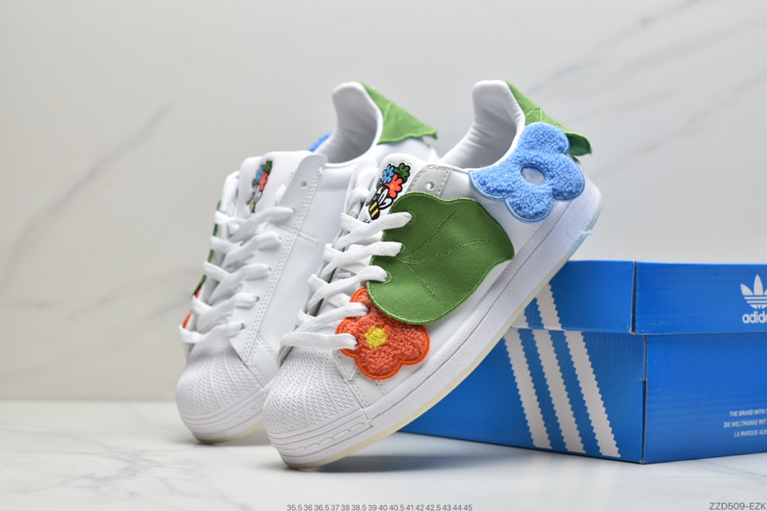 250 Melting Sadness x Adidas Originals Superstar “Bee With You” 米白红 情人节限定 贝壳头经典百搭休闲运动板鞋GZ2674