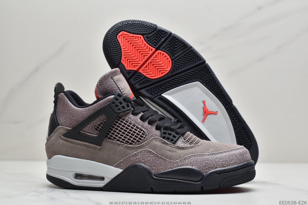 360 耐克Nike Air Jordan 4 Retro”Taupe Haze”AJ4代中帮复古休闲运动文化篮球鞋“麂皮摩卡黑棕小TS”DB0732-200