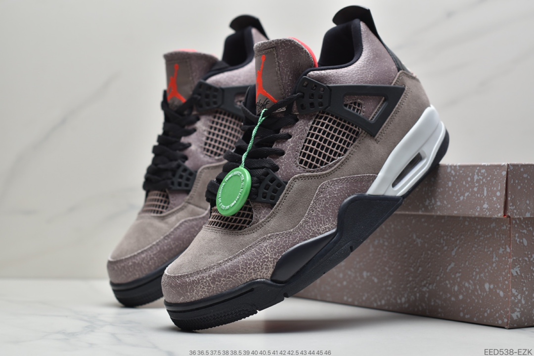 360 耐克Nike Air Jordan 4 Retro”Taupe Haze”AJ4代中帮复古休闲运动文化篮球鞋“麂皮摩卡黑棕小TS”DB0732-200