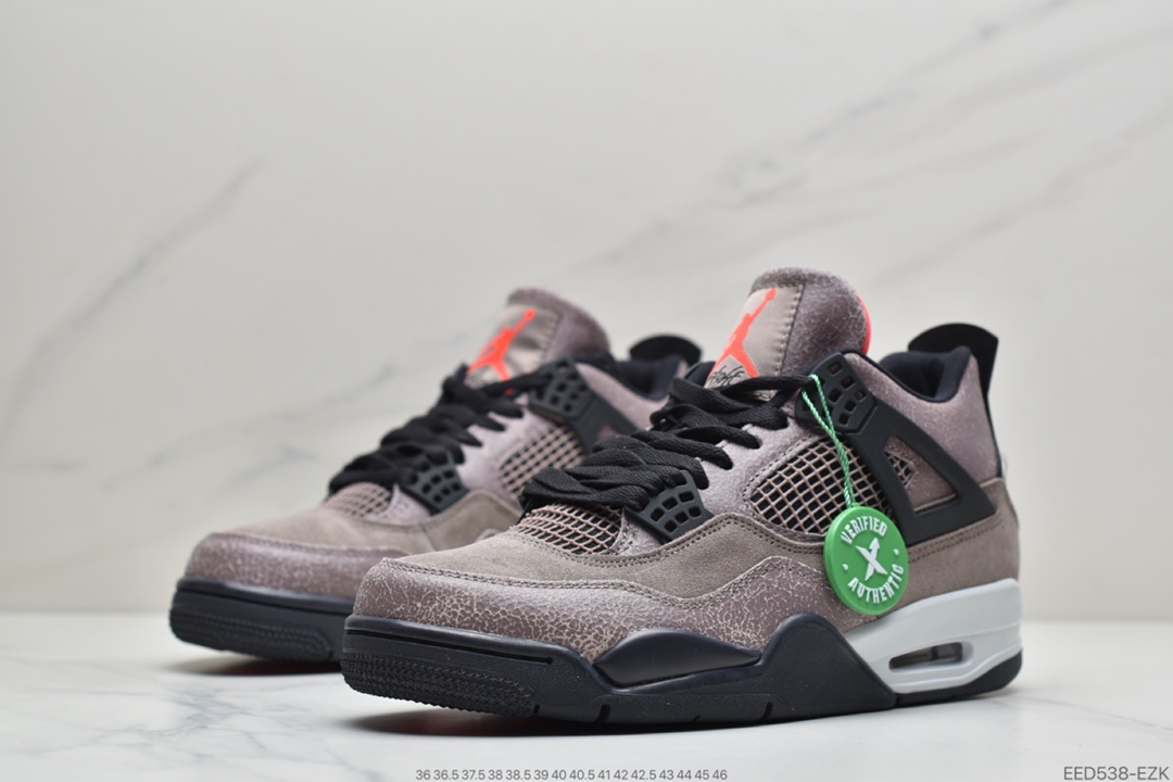 360 耐克Nike Air Jordan 4 Retro”Taupe Haze”AJ4代中帮复古休闲运动文化篮球鞋“麂皮摩卡黑棕小TS”DB0732-200