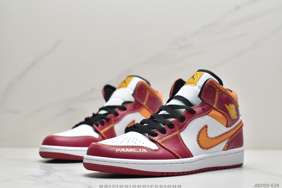200 Nike Wmns Air Jordan 1 Mid SE”Familia”AJ1乔丹一代中帮经典复古文化休闲运动篮球鞋“亡灵节白黄粉”DC0350-100