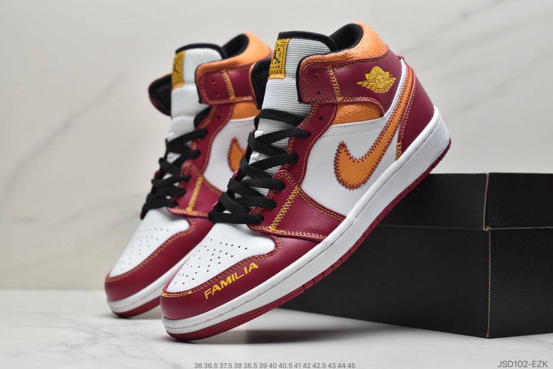 200 Nike Wmns Air Jordan 1 Mid SE”Familia”AJ1乔丹一代中帮经典复古文化休闲运动篮球鞋“亡灵节白黄粉”DC0350-100
