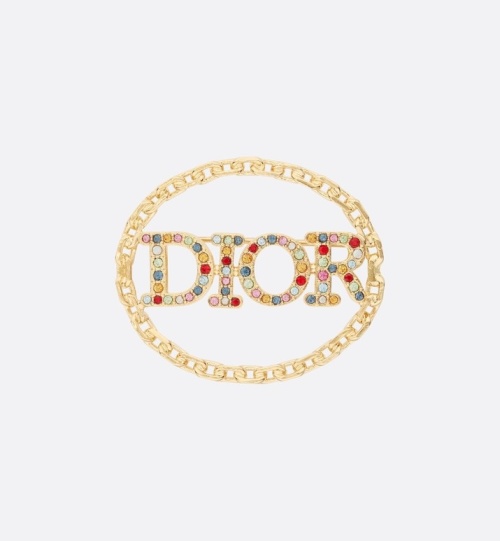 Dior(r)evolution Brooch, Gold Finish Metal & Multicolor Crystals, Perfect Gift 1 Dior(r)evolution Brooch, Gold Finish Metal & Multicolor Crystals, Perfect Gift