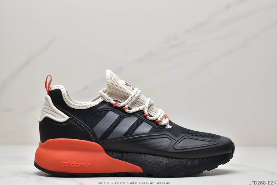 170 Adidas阿迪达斯 缓震跑鞋 易烊千玺同款 Adidas Originals ZX 2K Boost 全新爆米花缓震休闲运动跑鞋FZ3323