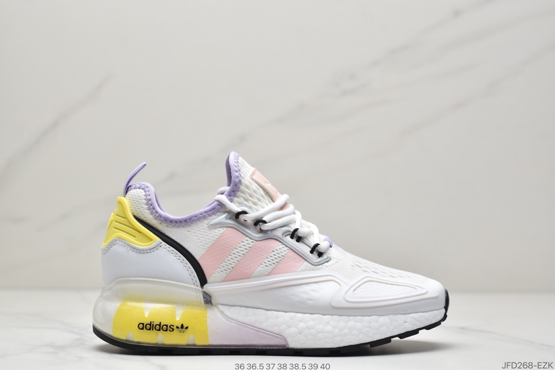 170 Adidas阿迪达斯 缓震跑鞋 易烊千玺同款 Adidas Originals ZX 2K Boost 全新爆米花缓震休闲运动跑鞋FZ3323