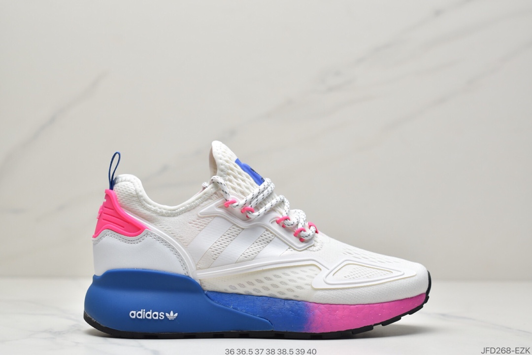 170 Adidas阿迪达斯 缓震跑鞋 易烊千玺同款 Adidas Originals ZX 2K Boost 全新爆米花缓震休闲运动跑鞋FZ3323