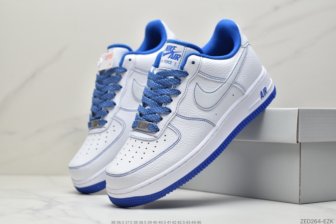 240 Nike Air Force 1’07”White/Blue 3M” 白蓝缝线3M天使反光 CN2896-102