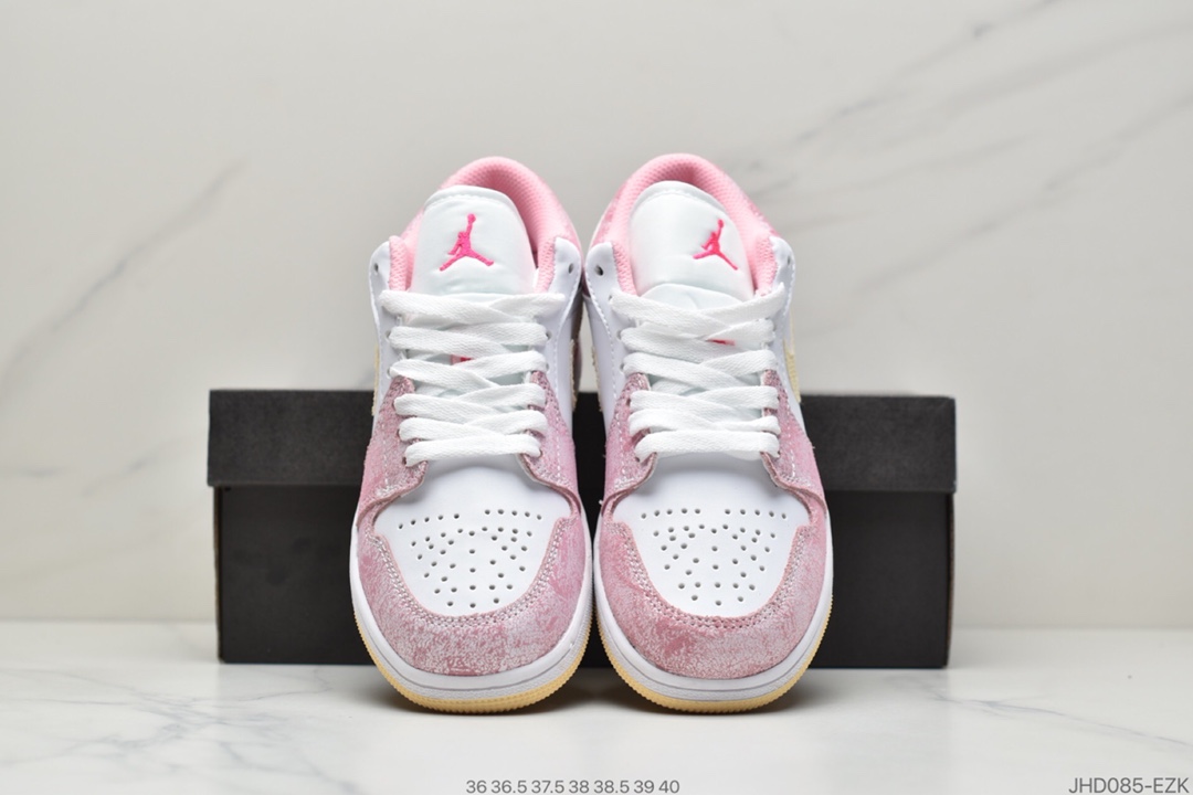 190 Air Jordan 1 Low GS“Paint Drip”粉冰淇淋鞋CW7104-601