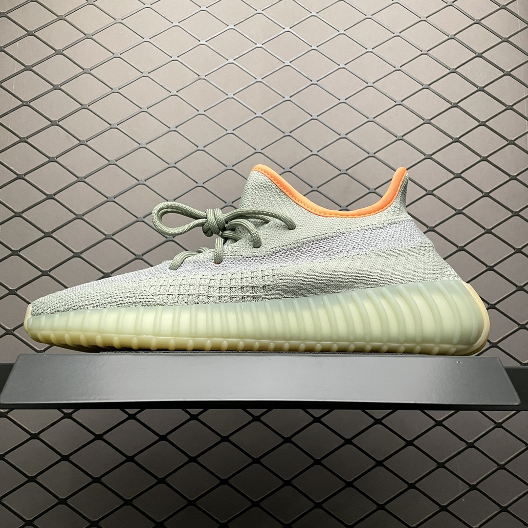 220 最顶零售性价版 AD 阿迪Yeezy 350V2  ” Desert Sage ” 灰橙 侧透满天星 侃爷椰子350 FX9035