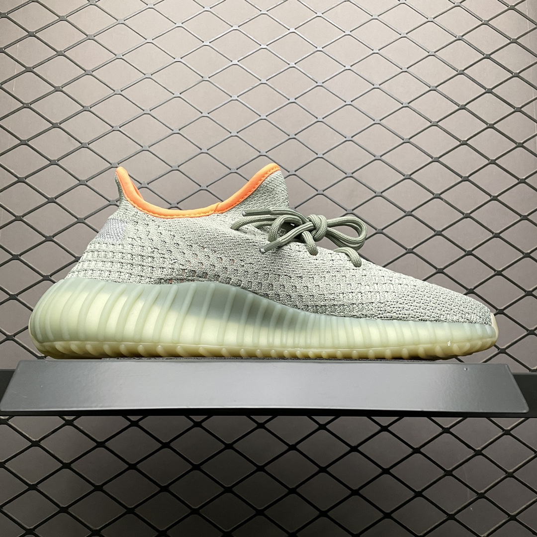 220 最顶零售性价版 AD 阿迪Yeezy 350V2  ” Desert Sage ” 灰橙 侧透满天星 侃爷椰子350 FX9035
