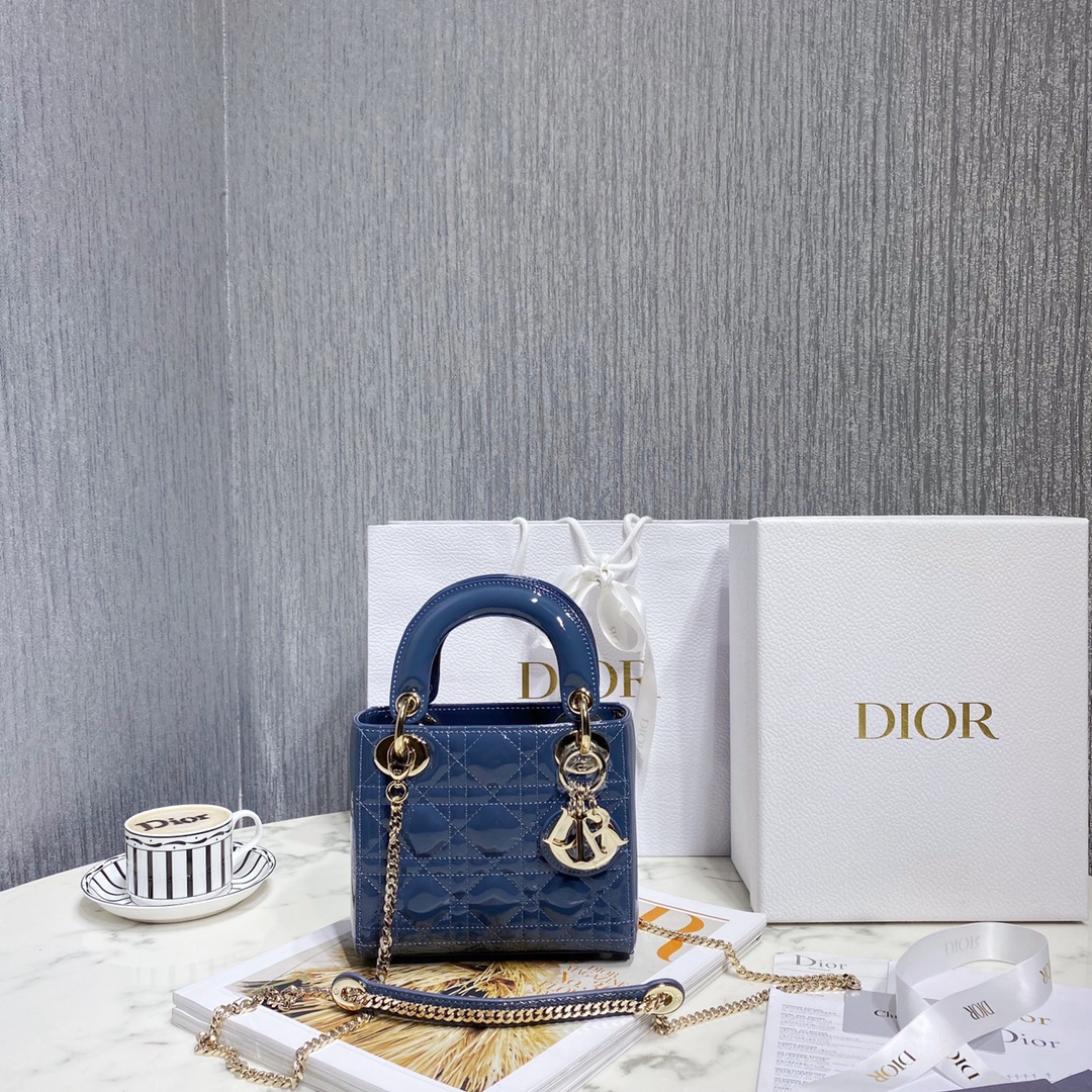 Dior Bags Handbags Sewing Cowhide Patent Leather Lady Chains