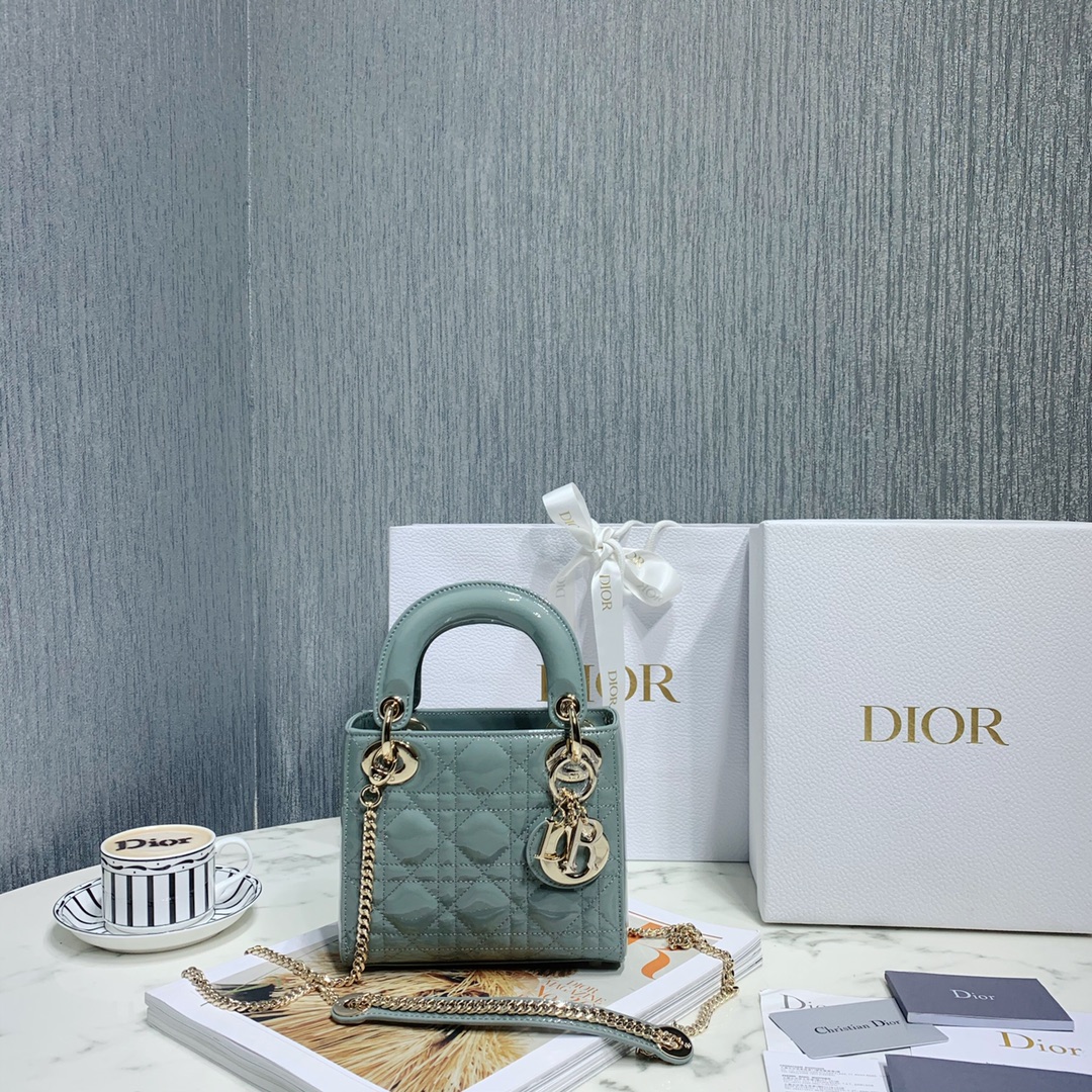 Dior Bags Handbags Sewing Cowhide Patent Leather Lady Chains