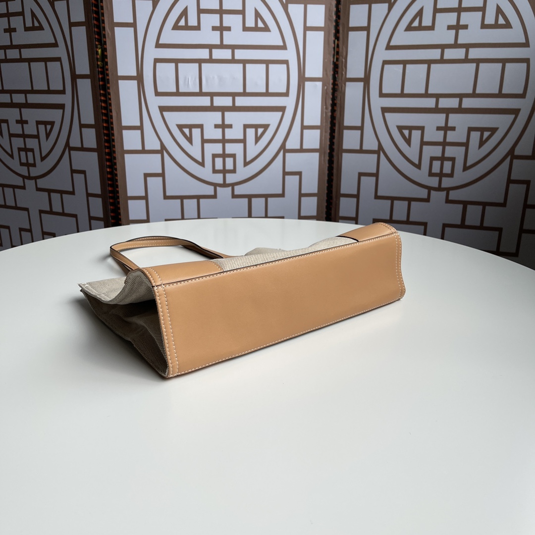 Tory Burch Ella 帆布 彩色LOGO 小号托特包 整个LOGO全皮拼接