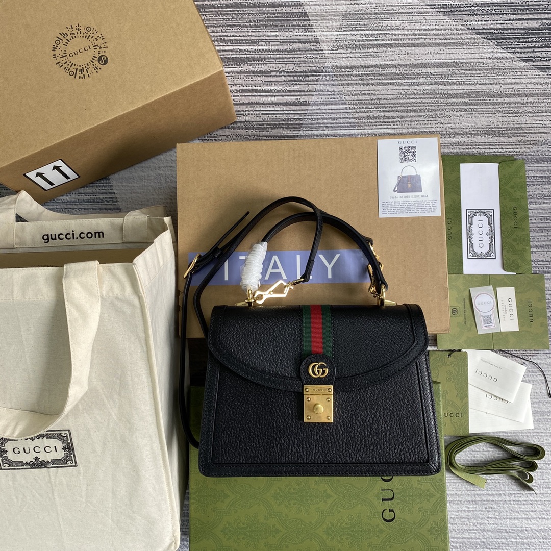 GUCCI Ophidia collectie handtas met double G canvas, streepjesweb, double G details, afneembare schouderband - topkwaliteit