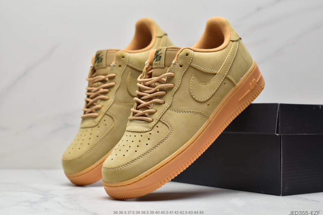 160 耐克Nike Air Force 1 Low ’07 WB“Wheat”空军一号低帮经典百搭休闲运动板鞋“麦黄生胶”AA4061-200
