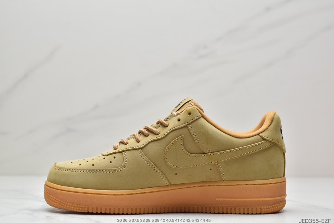 160 耐克Nike Air Force 1 Low ’07 WB“Wheat”空军一号低帮经典百搭休闲运动板鞋“麦黄生胶”AA4061-200
