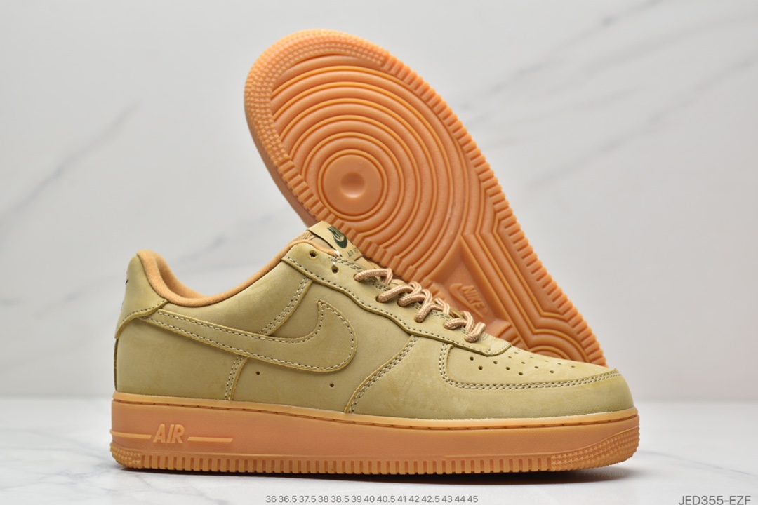 160 耐克Nike Air Force 1 Low ’07 WB“Wheat”空军一号低帮经典百搭休闲运动板鞋“麦黄生胶”AA4061-200