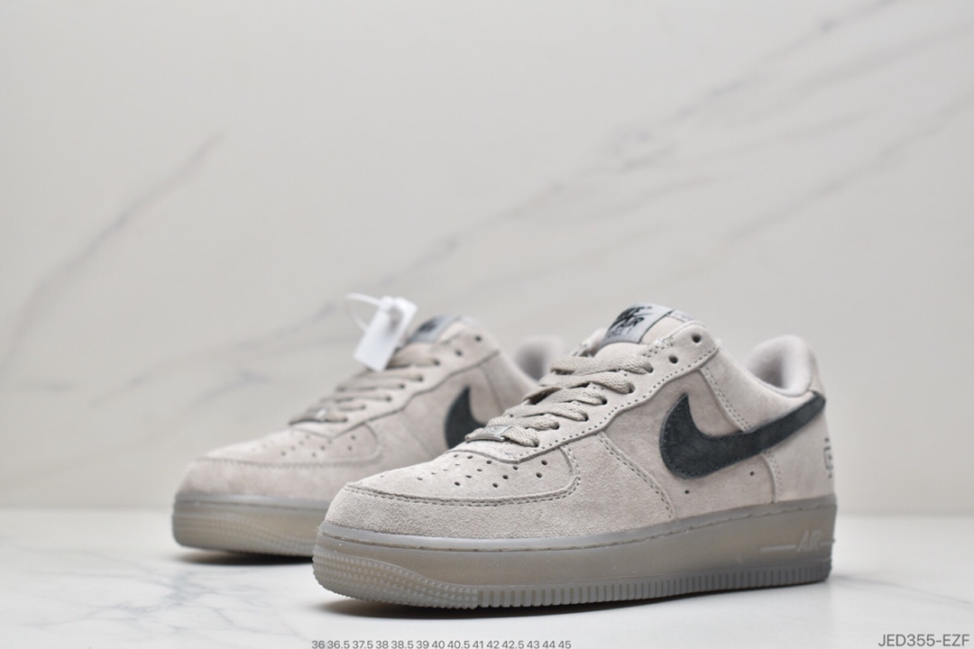 150 耐克Nike Air Force1 Mid x Reigning Champ 空军一号低帮运动休闲板鞋  正确官方同源麂皮  麂皮皮质感秒杀全网#正确鞋垫图案 正确中底布材料内置全掌SOLE气垫 AA1117-118  尺码：36 36.5 37.5 38 38.5 39 40 40.5 41 42 42.5 43 44 44.5 45 ID:JED355-EZF