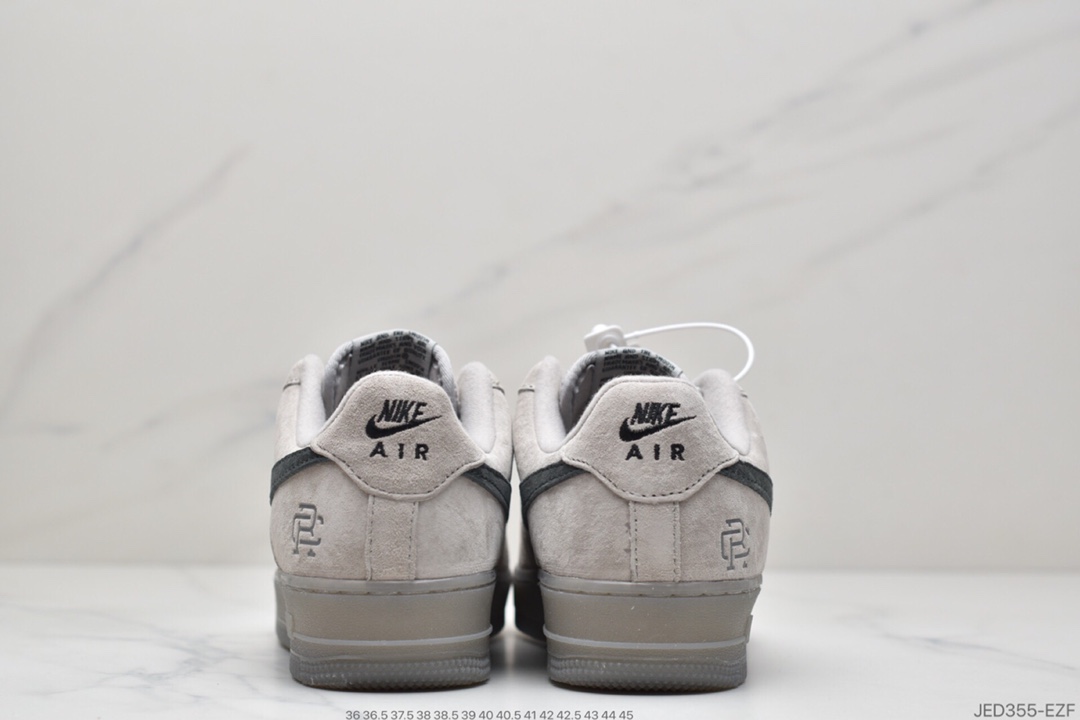 150 耐克Nike Air Force1 Mid x Reigning Champ 空军一号低帮运动休闲板鞋  正确官方同源麂皮  麂皮皮质感秒杀全网#正确鞋垫图案 正确中底布材料内置全掌SOLE气垫 AA1117-118  尺码：36 36.5 37.5 38 38.5 39 40 40.5 41 42 42.5 43 44 44.5 45 ID:JED355-EZF