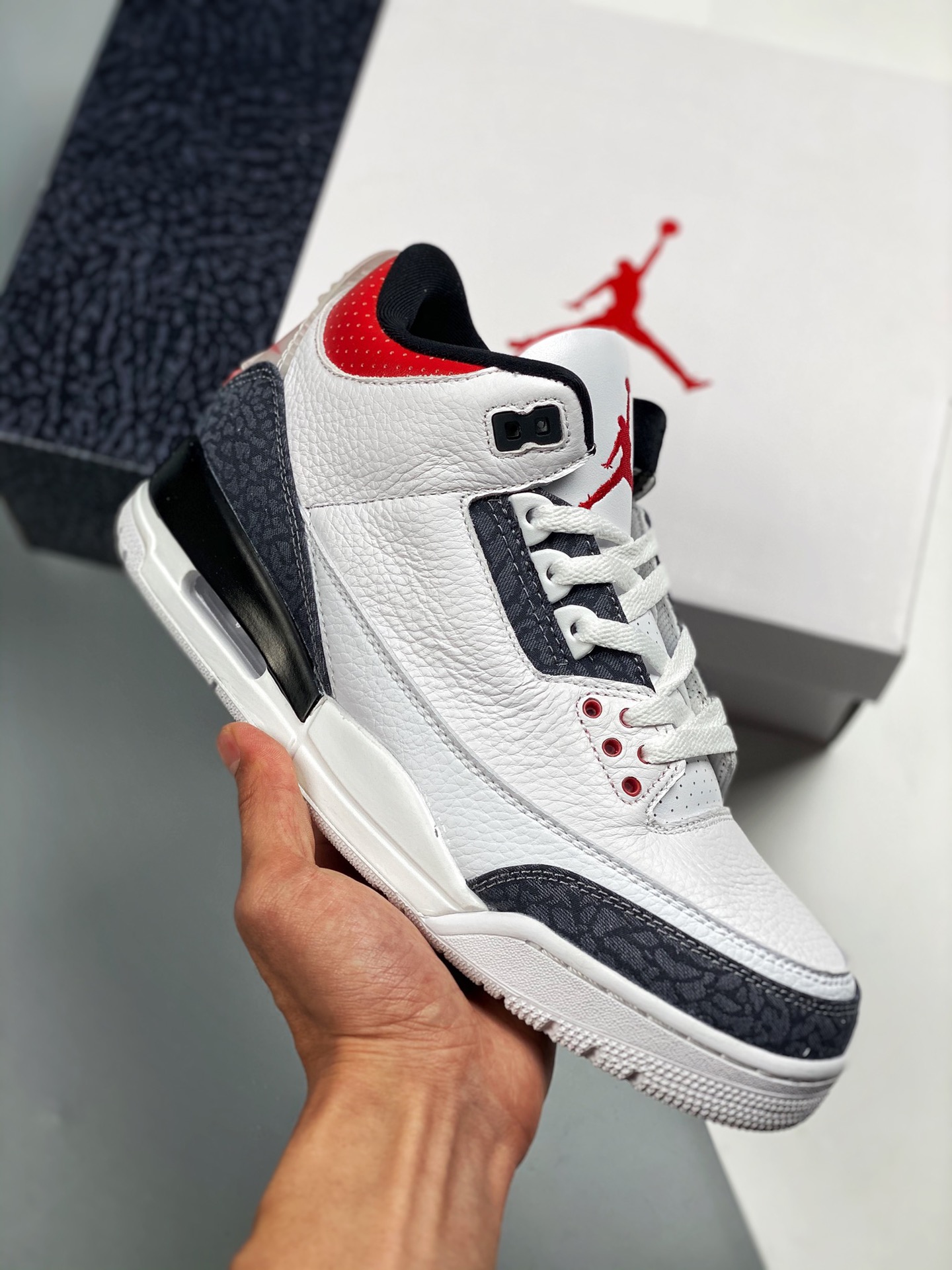 Air Jordan 3 Retro "Fire Red" rojo fuego, estampado de cemento blanco, el rey de la relación calidad-precio d…