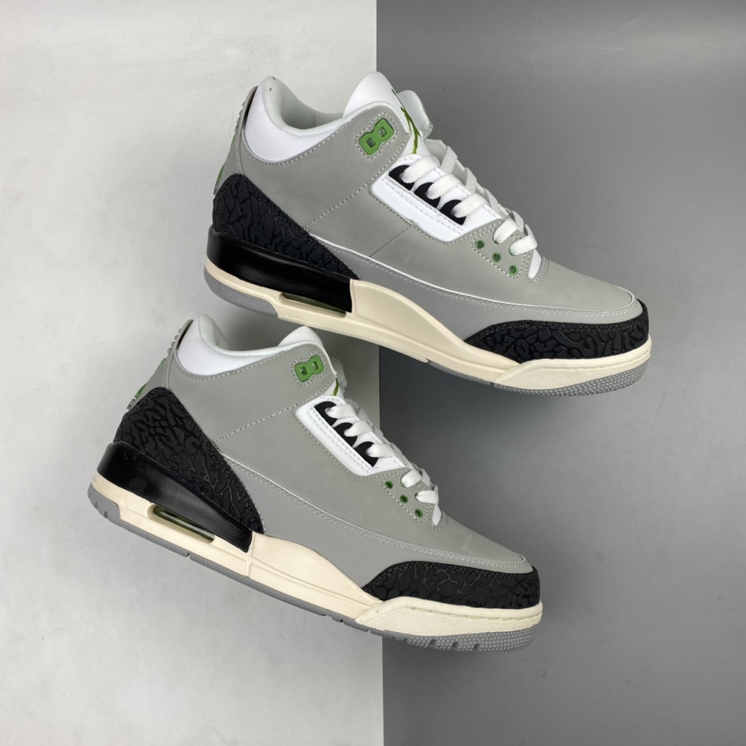 260 Air Jordan 3 Retro“Chlorophyll” 叶绿素灰绿手稿 男女气垫篮球鞋 136064-006