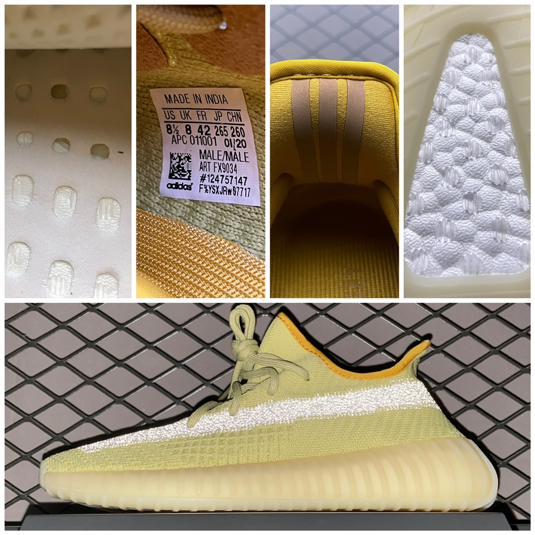 220 最顶零售性价版 AD 阿迪Yeezy 350V2  ” Marsh ” 侧透满天星 侃爷椰子350 FX9034