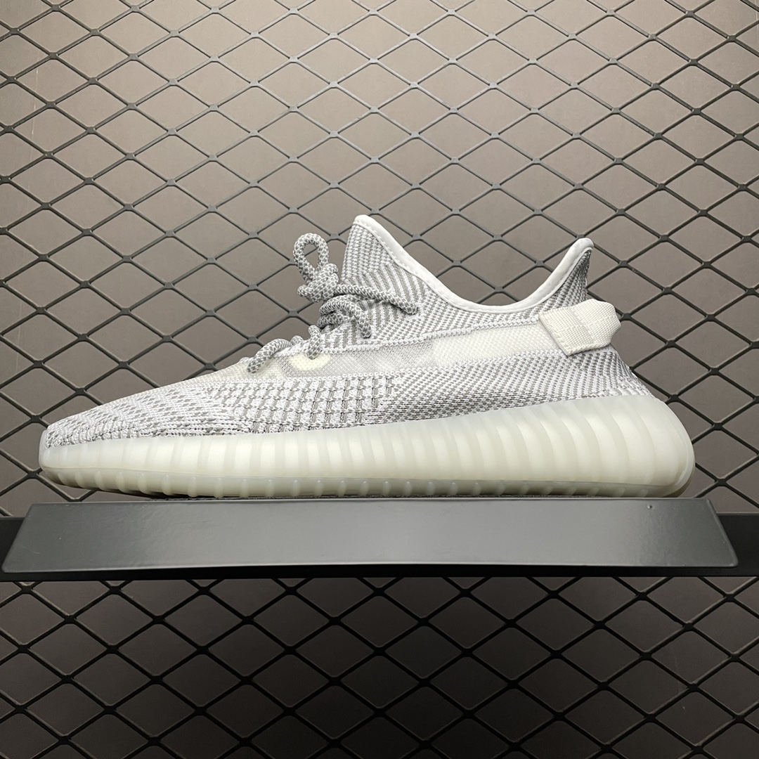 220 最顶零售性价版 AD 阿迪Yeezy 350V2 ” Static ” 白天使 鞋带反光版 侃爷椰子350 EF2905