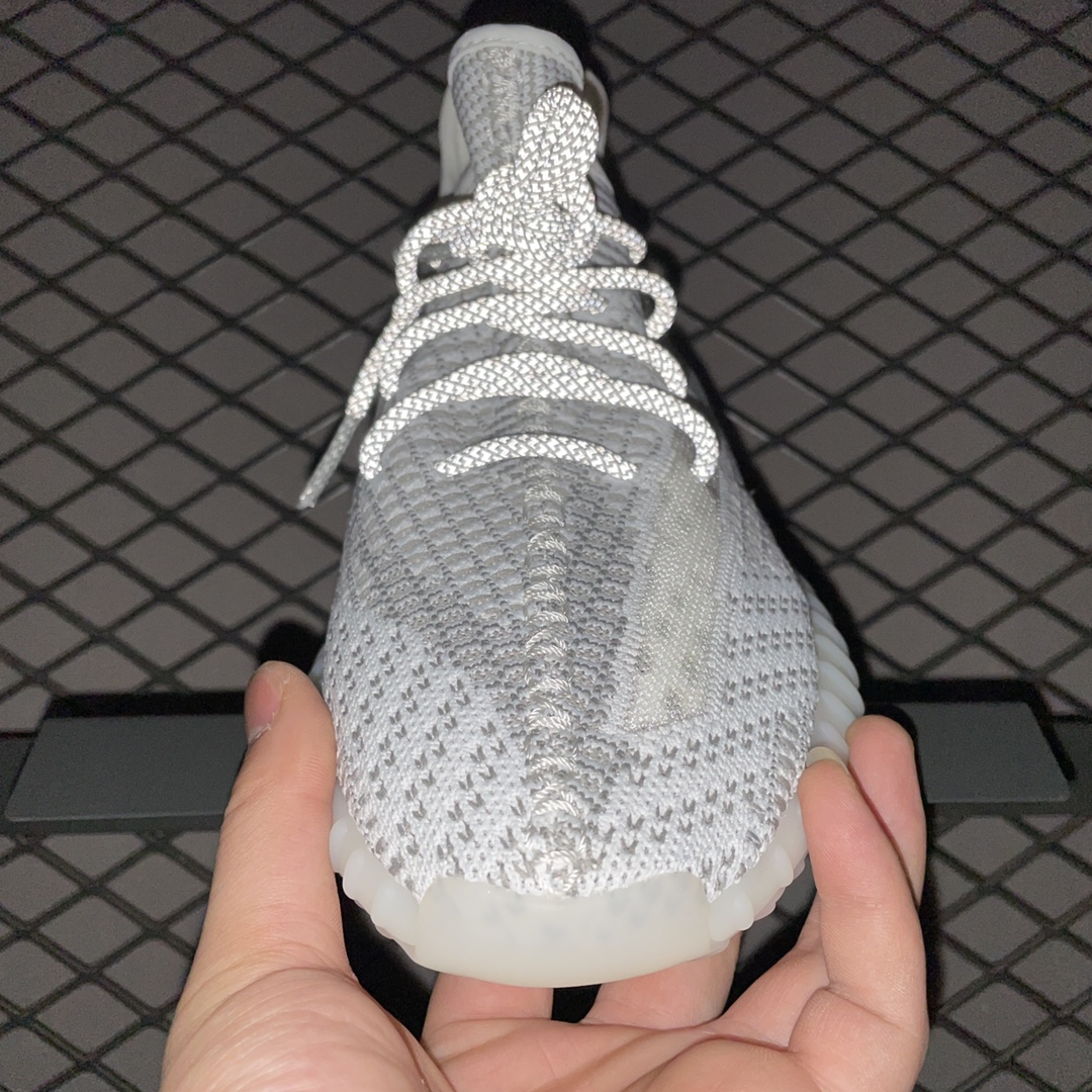 220 最顶零售性价版 AD 阿迪Yeezy 350V2 ” Static ” 白天使 鞋带反光版 侃爷椰子350 EF2905