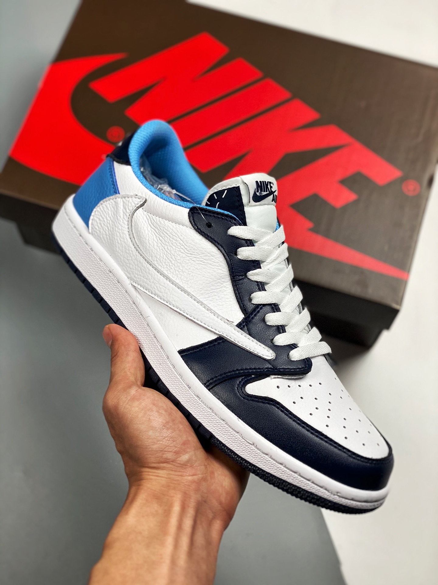 Fragment x Travis Scott x Air Jordan 1 Low colaboración triple gancho invertido caña baja fotos reales del lanzamiento …