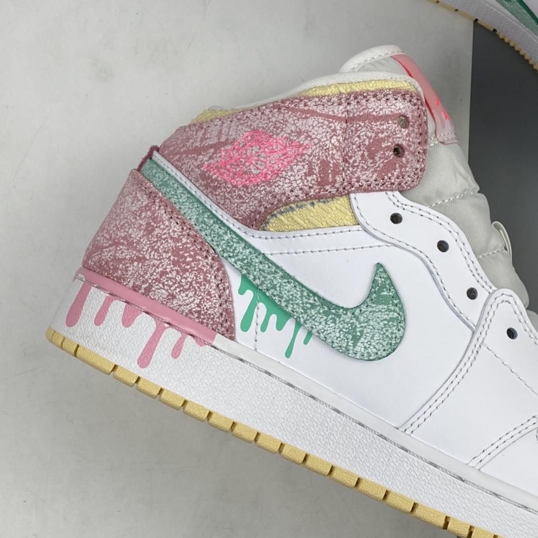 280 Air Jordan 1 Mid AJ1 乔1 中帮百搭休闲运动板鞋DD1666-100