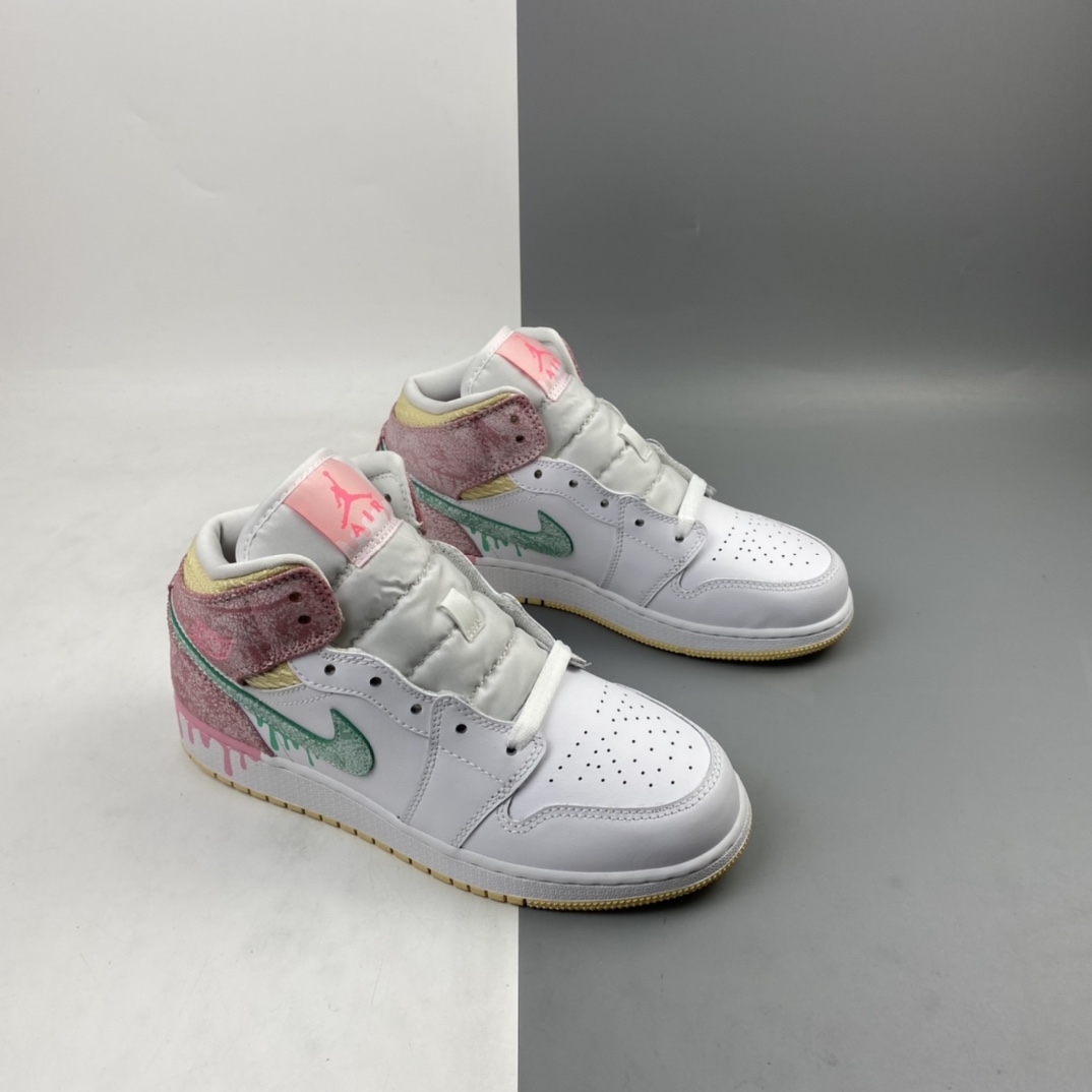 280 Air Jordan 1 Mid AJ1 乔1 中帮百搭休闲运动板鞋DD1666-100