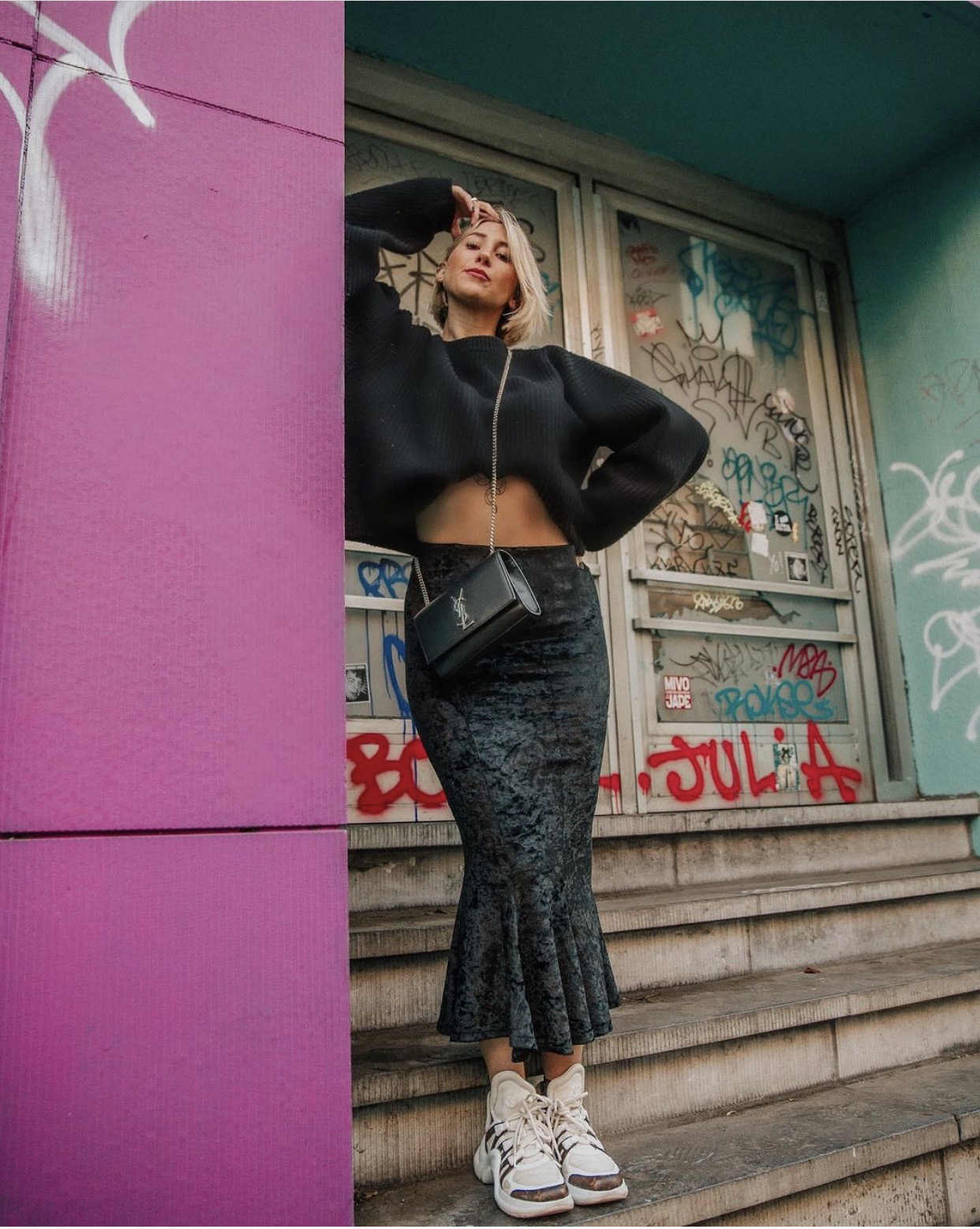 Saint laurent Ysl 𝙆𝙖𝙩𝙚 20𝙘𝙢 链条包 469390黑色球纹银扣