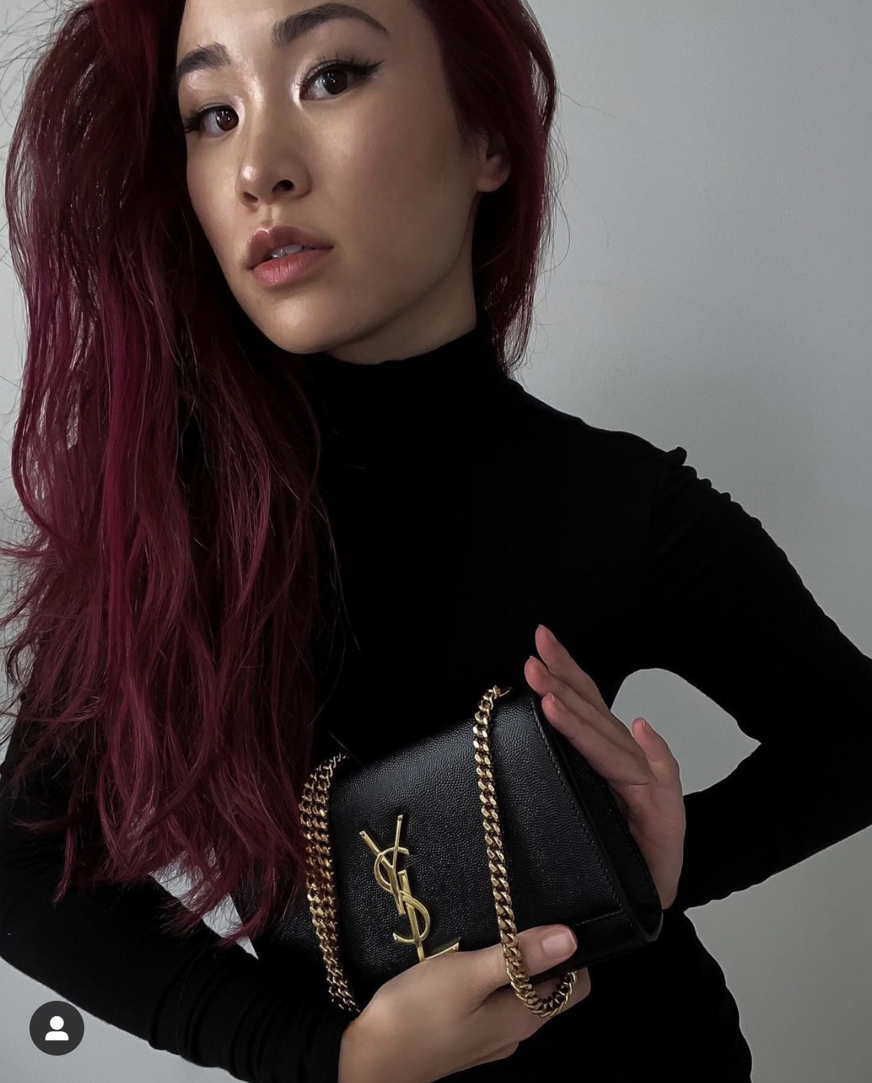 Saint laurent Ysl 𝙆𝙖𝙩𝙚 20𝙘𝙢 链条包 469390黑色球纹金扣