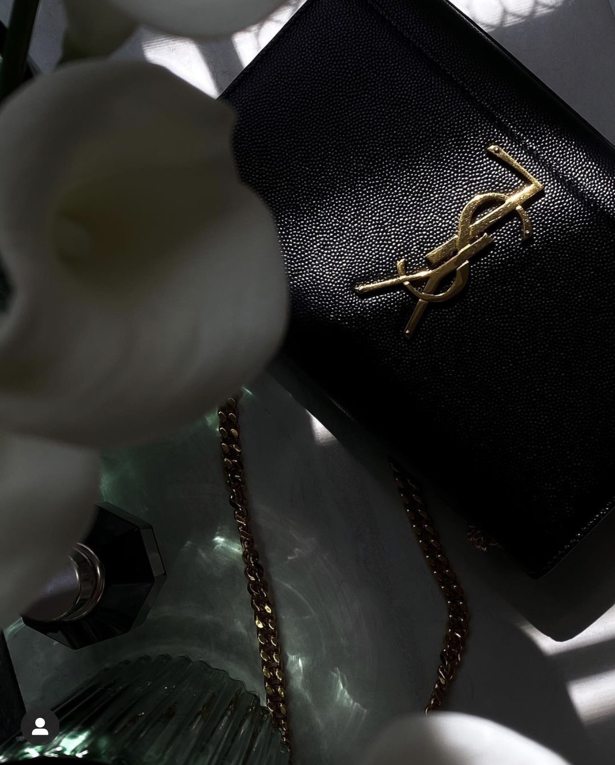 Saint laurent Ysl 𝙆𝙖𝙩𝙚 20𝙘𝙢 链条包 469390黑色球纹金扣