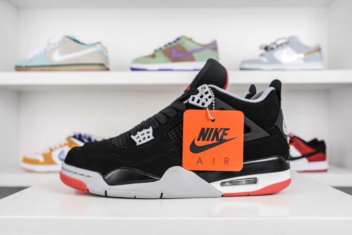 G版纯原第一批G版纯原❗️ Air jordan 4 “Bred”黑红复刻 重原鞋开发 原厂模具 最正确四代鞋型 ， F5 ％原厂定制皮料，正确侧边tpu材料，正确网格，原厂内置气垫 ，原材料覆盖率达到 F5 %以上，大几率过验/无法鉴定 ，可对比发售公司 一模一样的逼格体验‼️