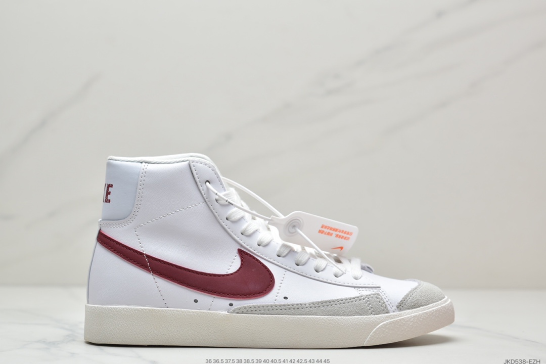 160 耐克Nike Blazer Mid ’1977 Vintage”Wine Red/White”经典开拓者高帮百搭休闲运动板鞋BQ6806-100