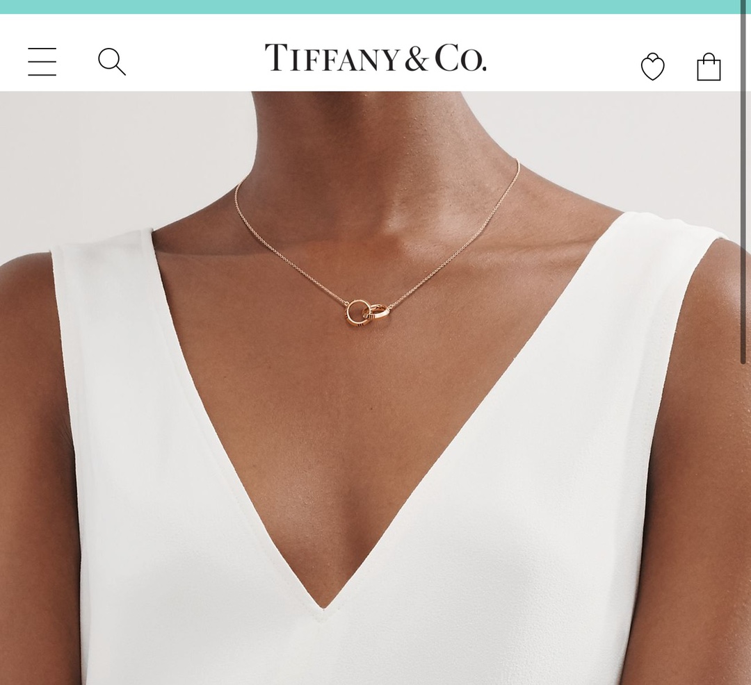 Tiffany罗马数字系列双环项链倪妮同款各大明星同款采用原版一致进口s925纯银材质电镀18k黄金经典