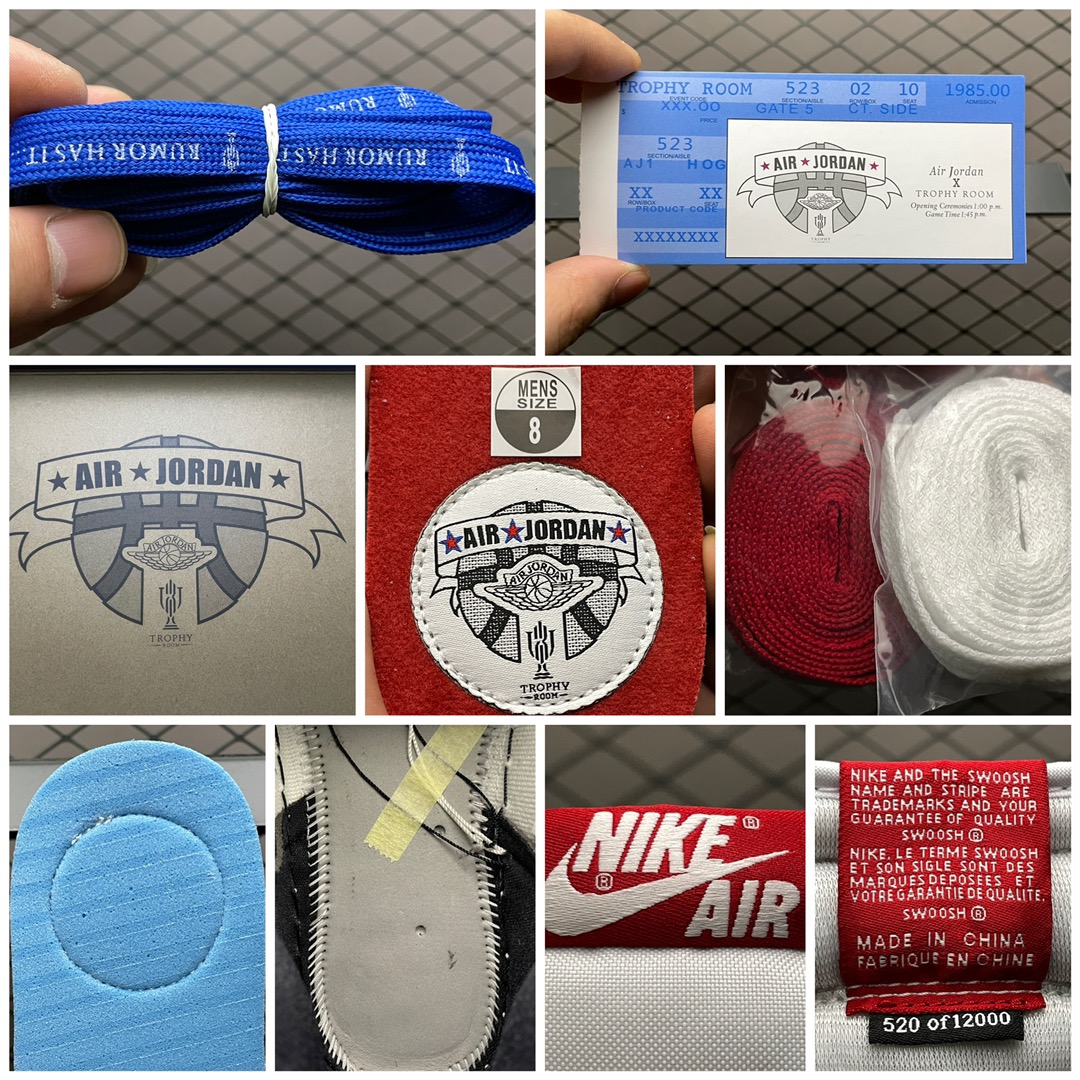 450 纯原版本 Trophy Room x Air Jordan 1”Freeze Out” 乔丹之子 男子文化篮球鞋 DA2728-100