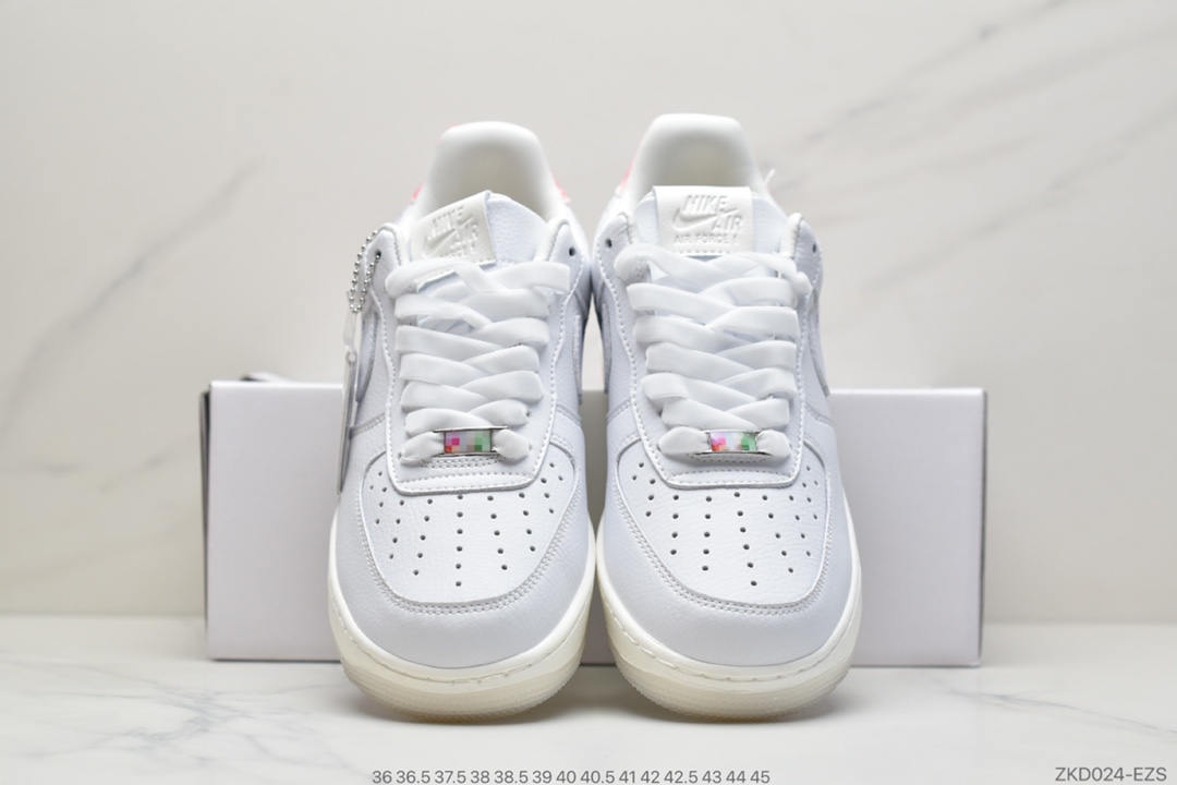 270 Nike Air Force 1’07”SNKRS Got ’Em”空军一号经典低帮百搭休闲运动板鞋“皮革白绿粉寿桃”DC3287-111