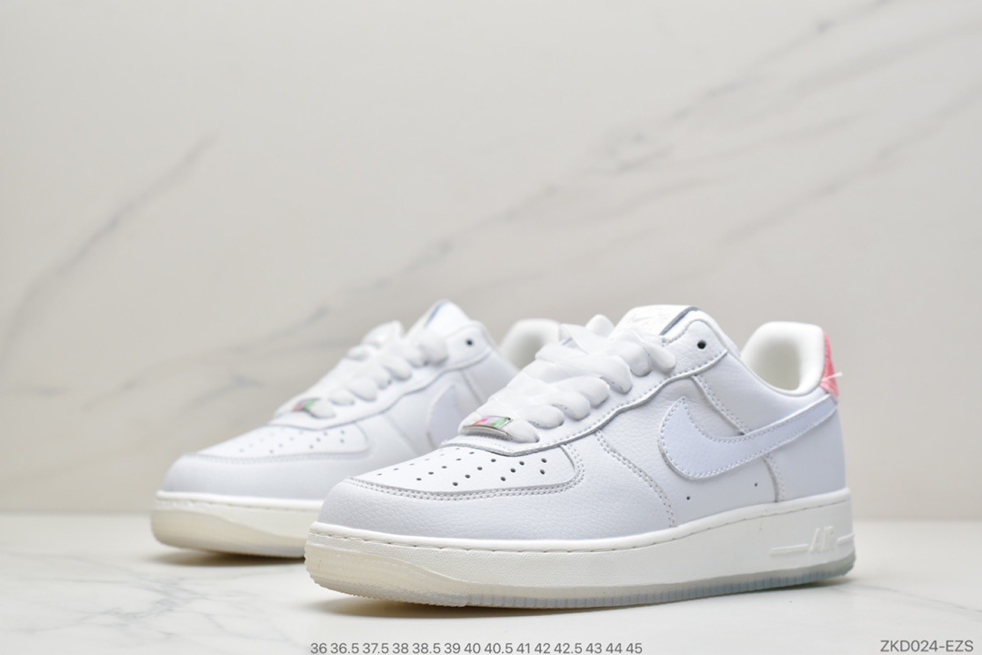 270 Nike Air Force 1’07”SNKRS Got ’Em”空军一号经典低帮百搭休闲运动板鞋“皮革白绿粉寿桃”DC3287-111