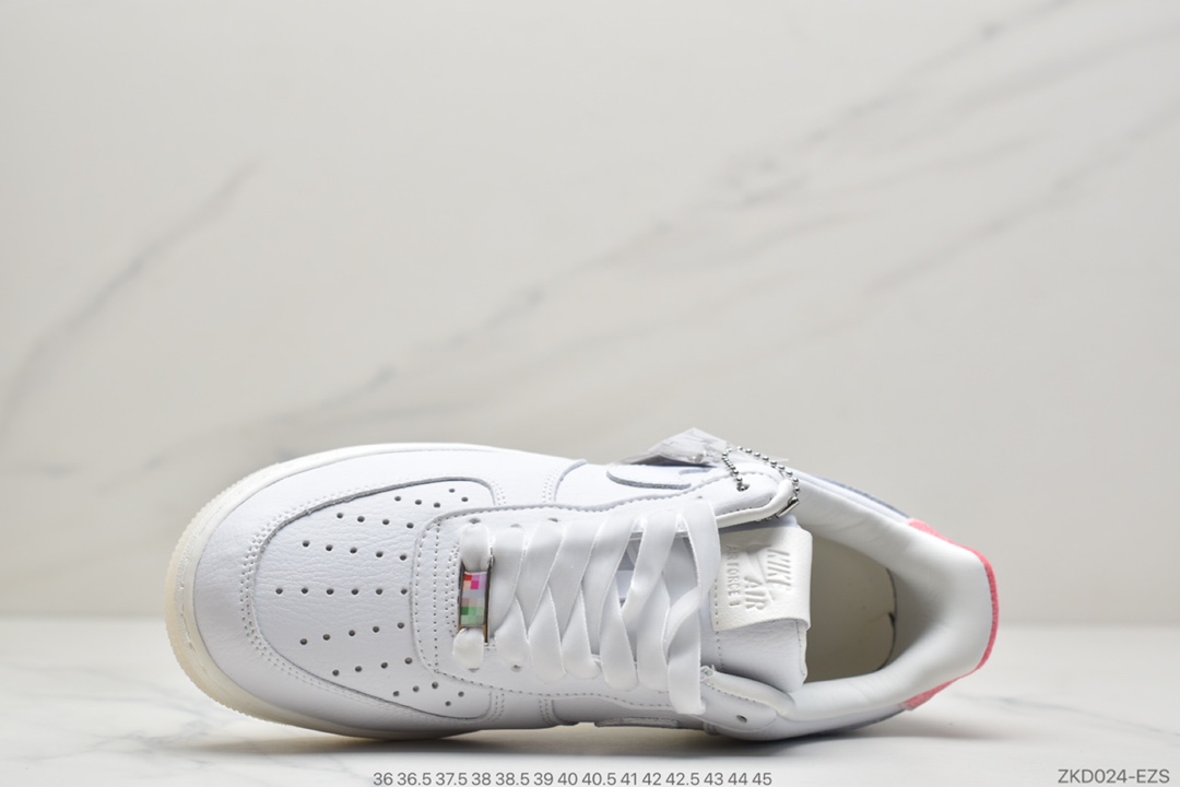 270 Nike Air Force 1’07”SNKRS Got ’Em”空军一号经典低帮百搭休闲运动板鞋“皮革白绿粉寿桃”DC3287-111