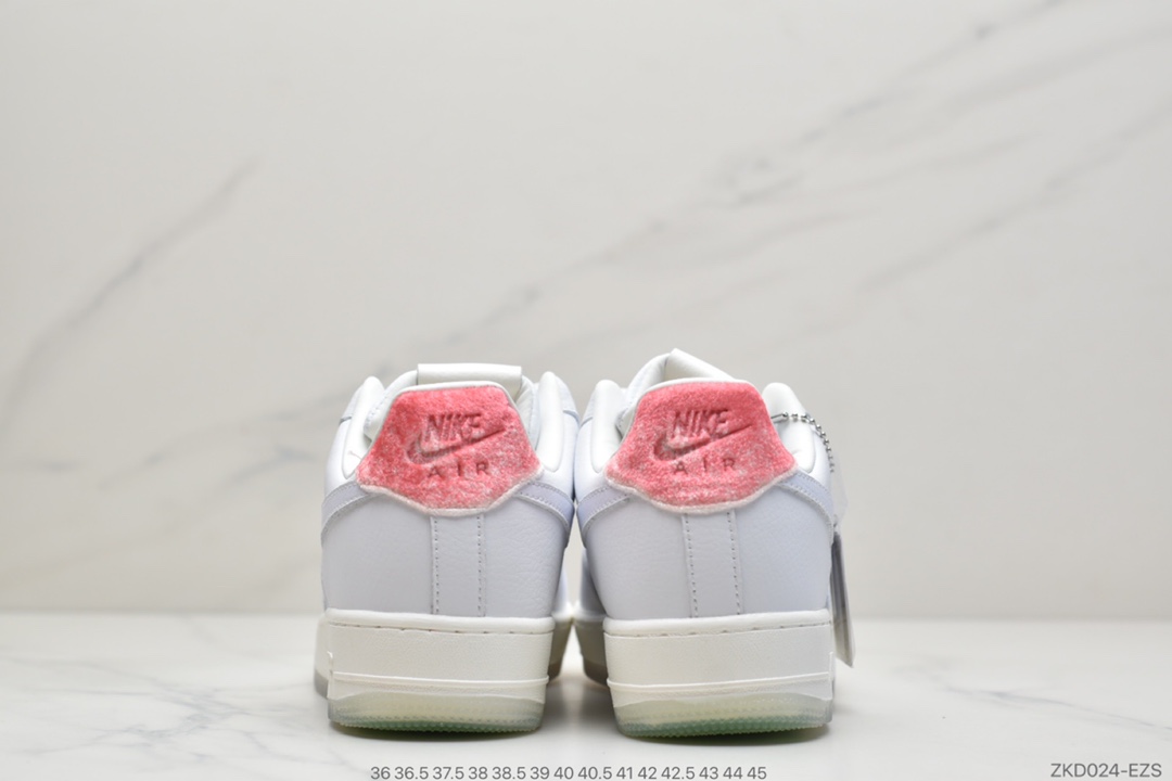 270 Nike Air Force 1’07”SNKRS Got ’Em”空军一号经典低帮百搭休闲运动板鞋“皮革白绿粉寿桃”DC3287-111