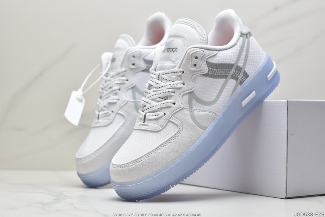 180 Nike Air Force 1 React QS”White/Light/Sail-Rush Ice” CQ8879-100