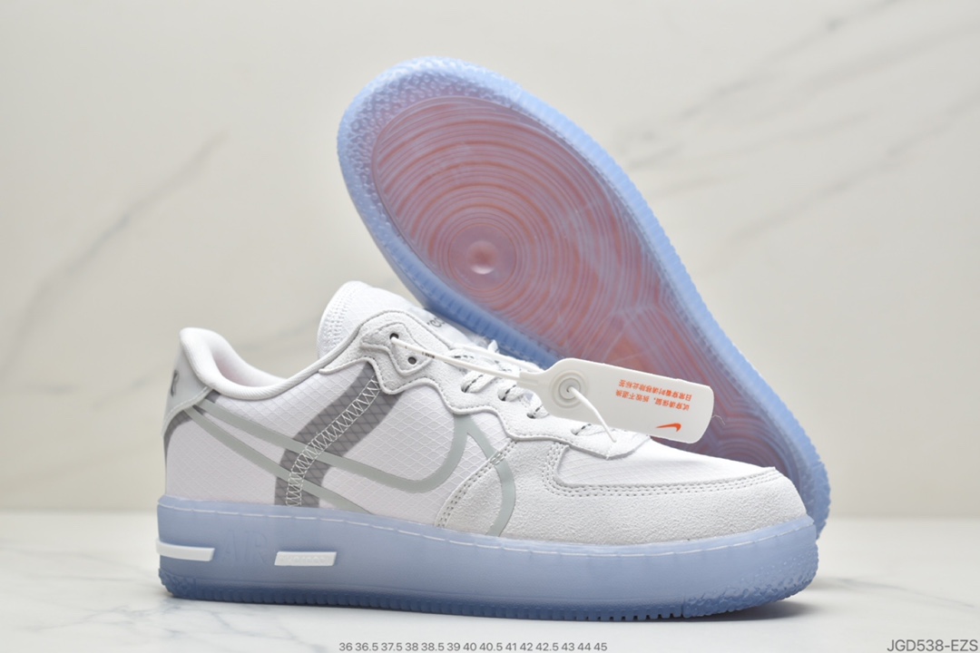 180 Nike Air Force 1 React QS”White/Light/Sail-Rush Ice” CQ8879-100