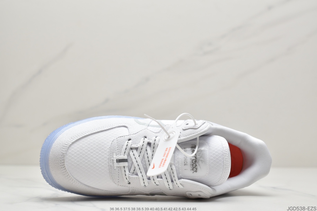 180 Nike Air Force 1 React QS”White/Light/Sail-Rush Ice” CQ8879-100
