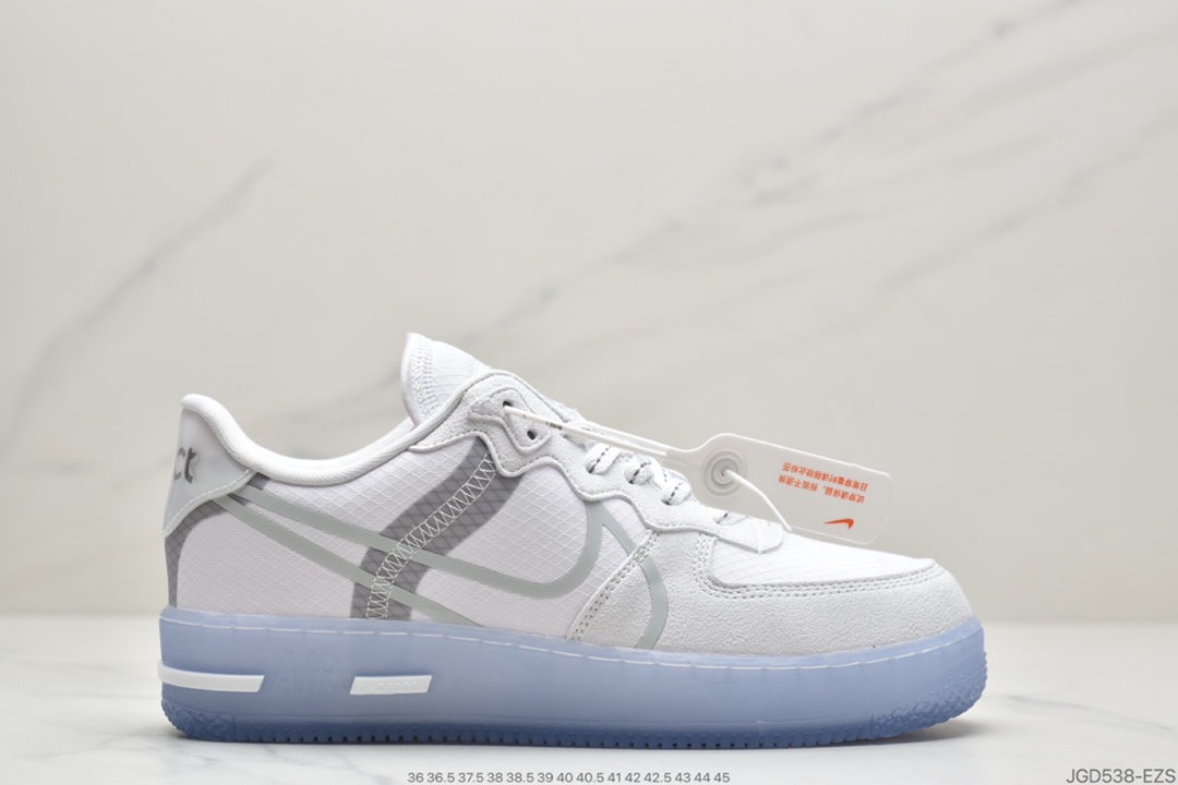 180 Nike Air Force 1 React QS”White/Light/Sail-Rush Ice” CQ8879-100