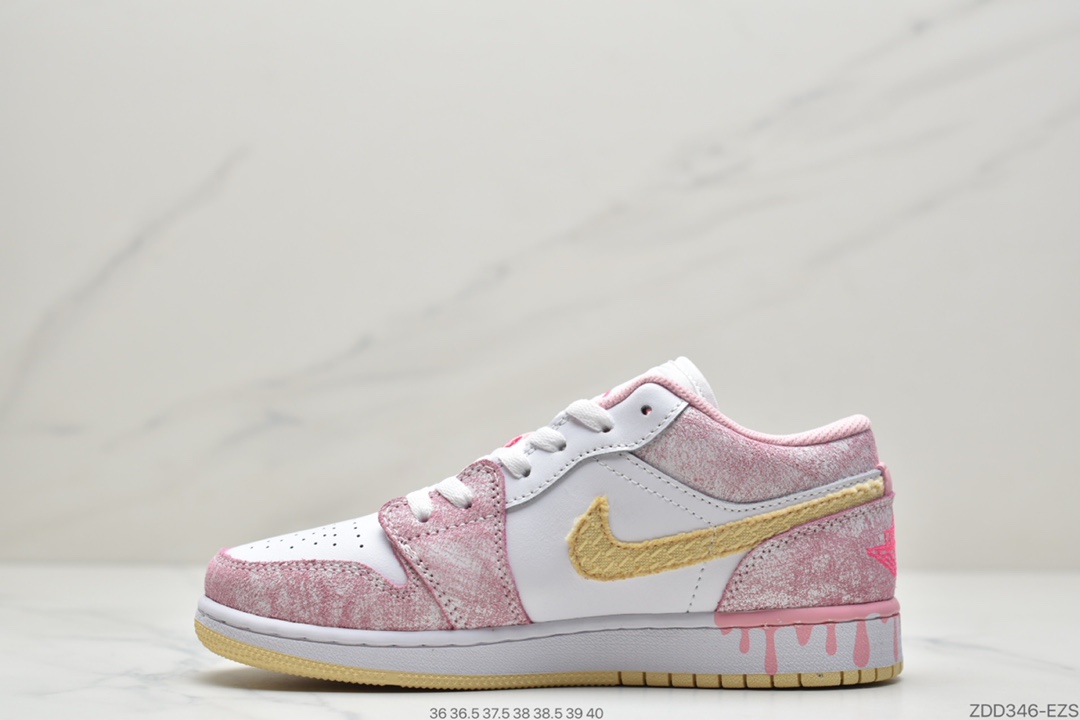 230 Air Jordan 1 Low GS“Paint Drip” 粉冰淇淋 CW7104-601-莆田鞋,莆田鞋货源,高仿鞋,高仿鞋货源,安福档口,莆田高仿鞋,莆田鞋批发,高仿鞋批发,莆田高仿运动鞋,高仿运动鞋,莆田运动鞋 230 Air Jordan 1 Low GS“Paint Drip” 粉冰淇淋 CW7104-601