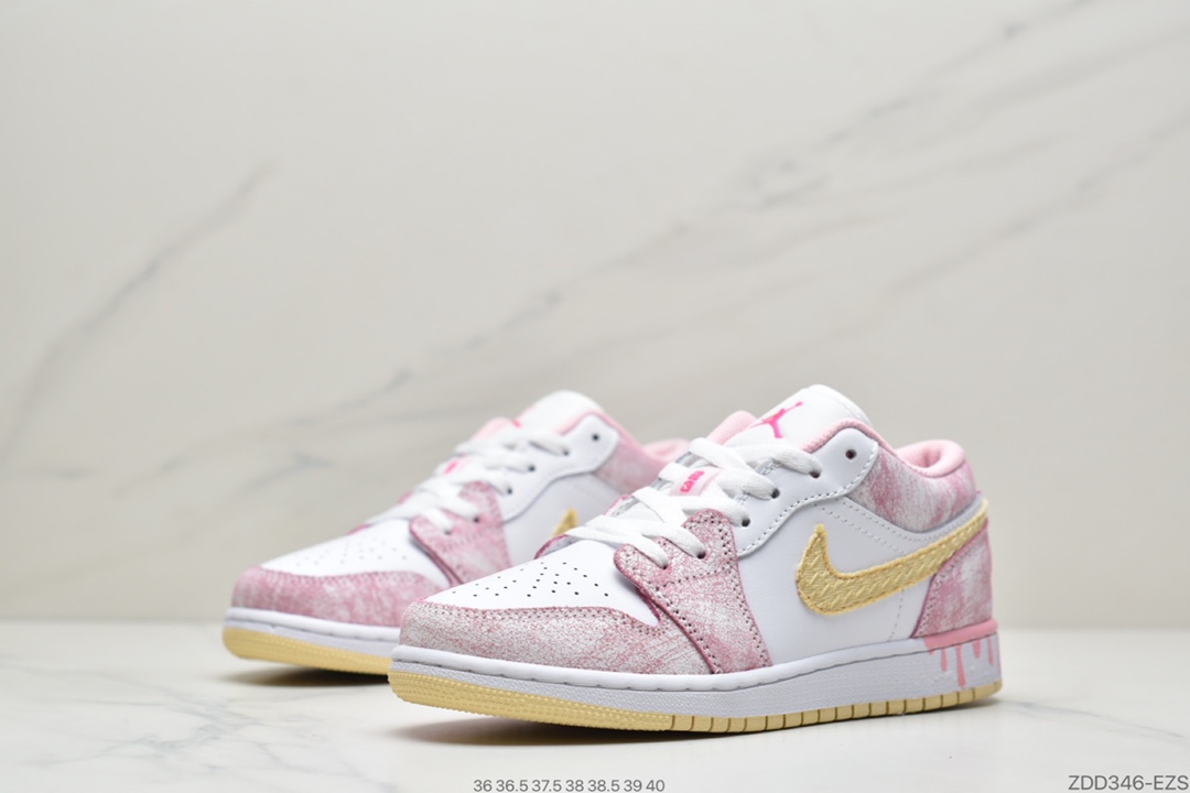 230 Air Jordan 1 Low GS“Paint Drip” 粉冰淇淋 CW7104-601-莆田鞋,莆田鞋货源,高仿鞋,高仿鞋货源,安福档口,莆田高仿鞋,莆田鞋批发,高仿鞋批发,莆田高仿运动鞋,高仿运动鞋,莆田运动鞋 230 Air Jordan 1 Low GS“Paint Drip” 粉冰淇淋 CW7104-601