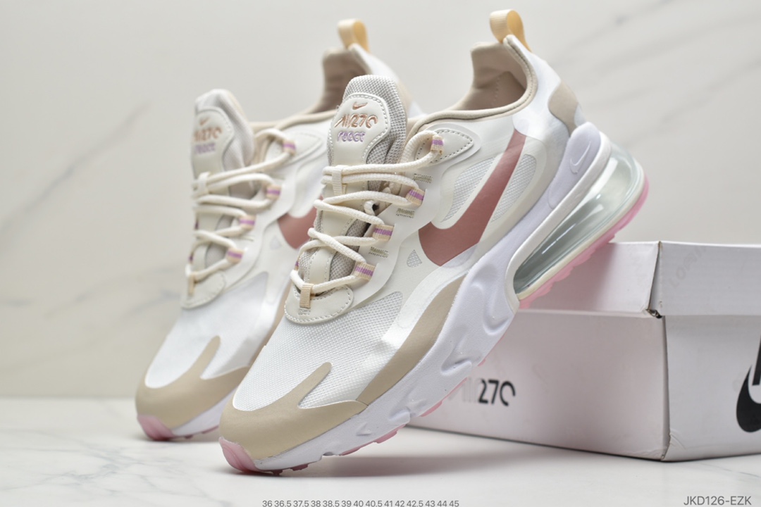 160 耐克Nike Air Max 270 React SE”Light Grey/Wood Brown”270瑞亚赛车系列后半掌气垫百搭运动慢跑鞋“浅灰木褐棕钻石绒毛”DC3277-181